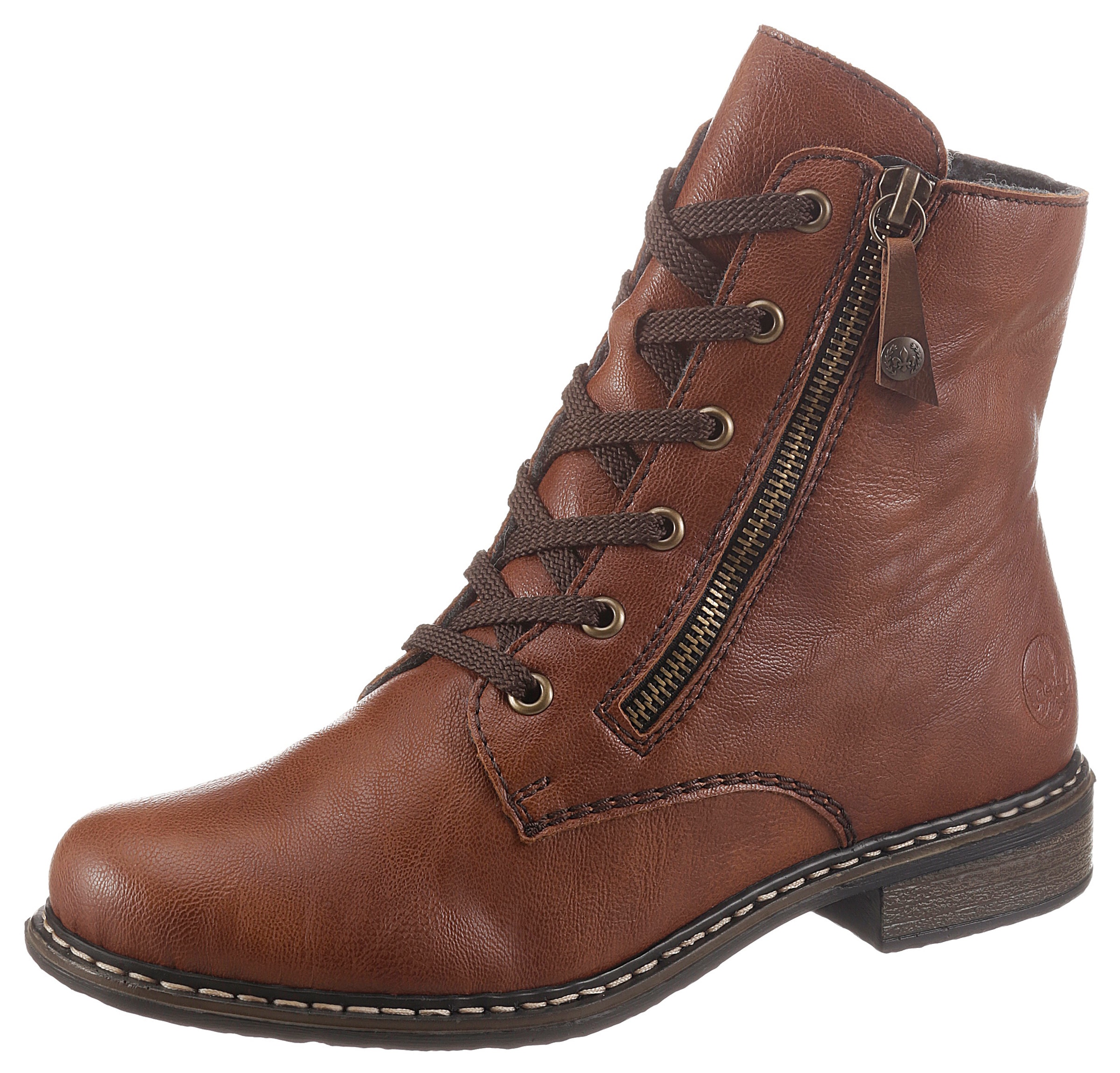 Rieker Stiefelette  Schnürstiefelette, Schnürboots mit Reissverschluss an der Aussenseite