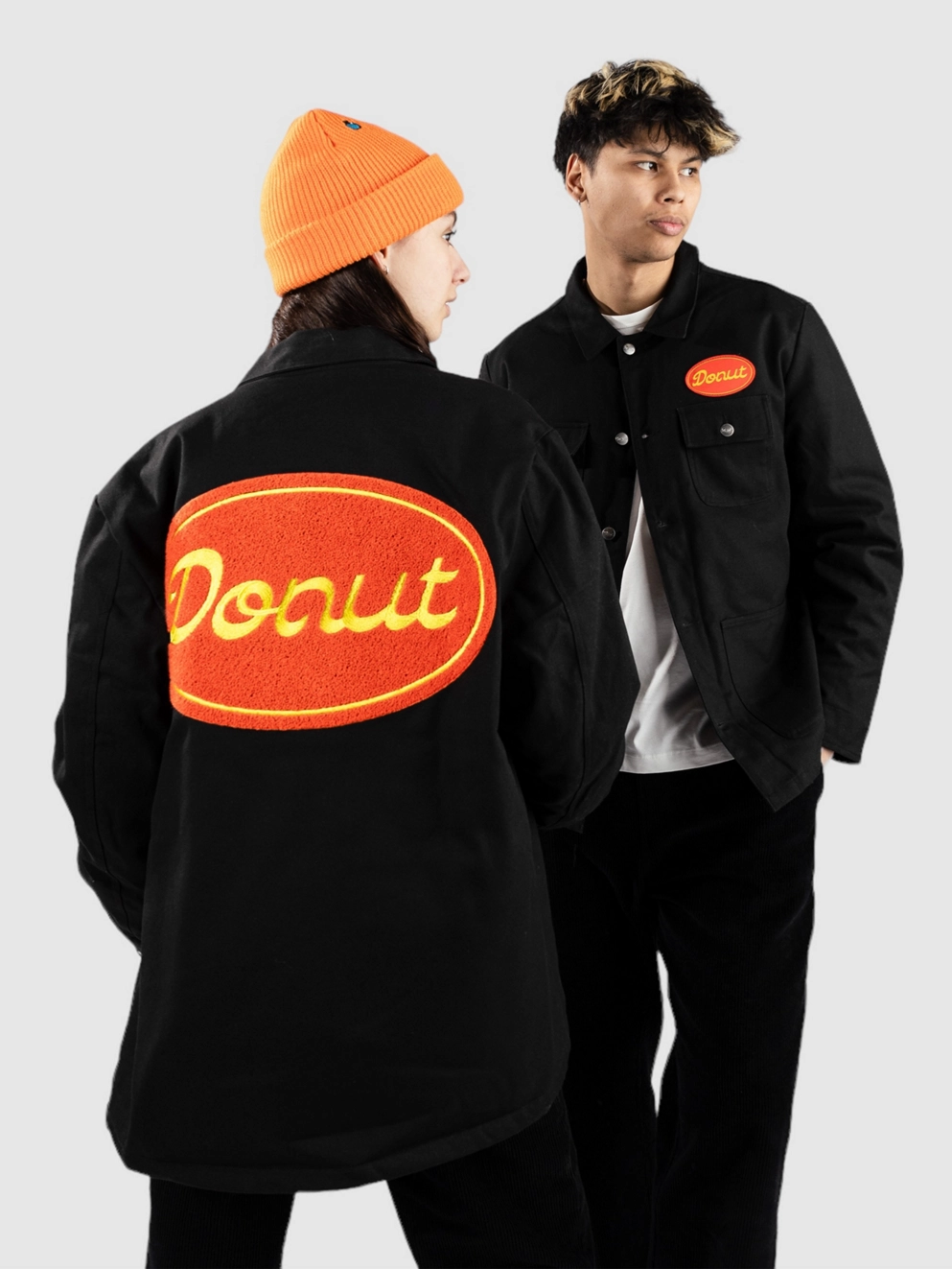 Donut Oval Script Chore Jacket black