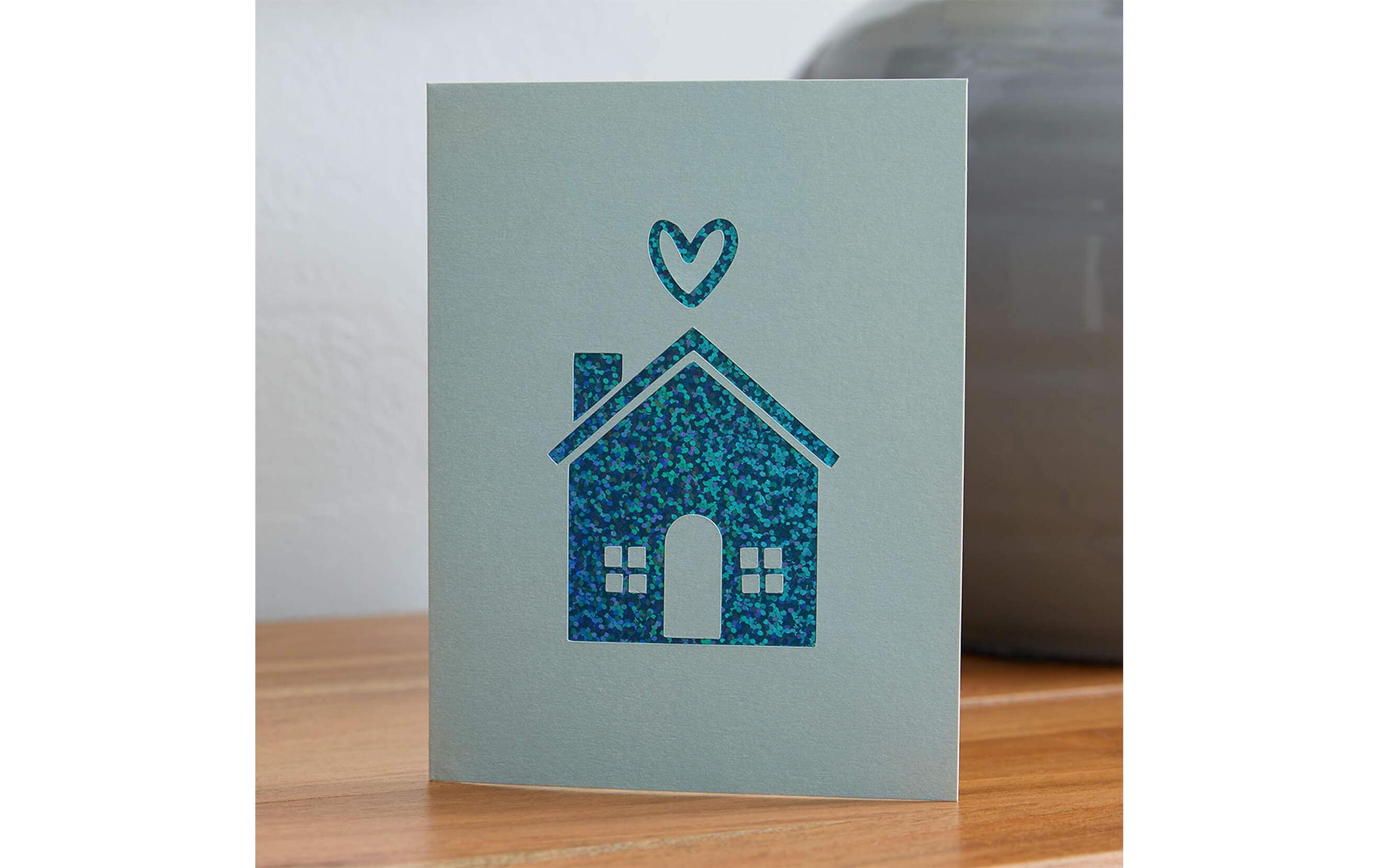 Blankokarte Joy cut-away 10.8 x 14 cm, Blau/KhakiPraktische Kartensets mit Couverts