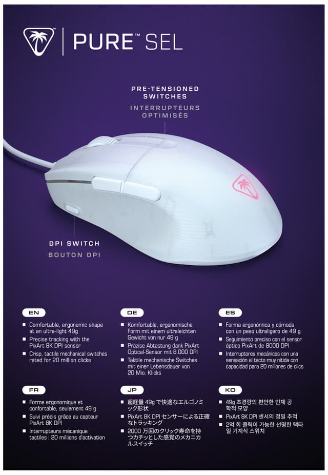 Turtle Beach Pure SEL gamingmus (hvid)