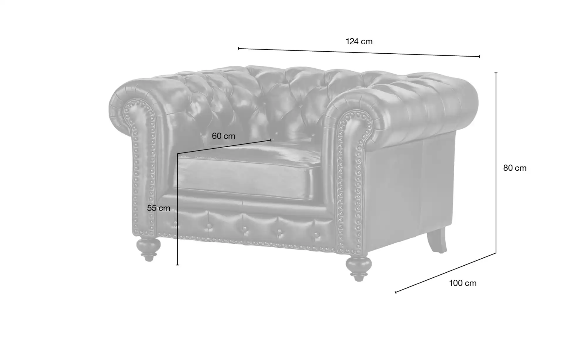 uno Sessel im Vintage-Look Chesterfield