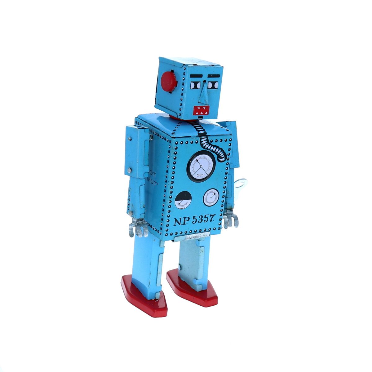 Robot vintage en métal bleu