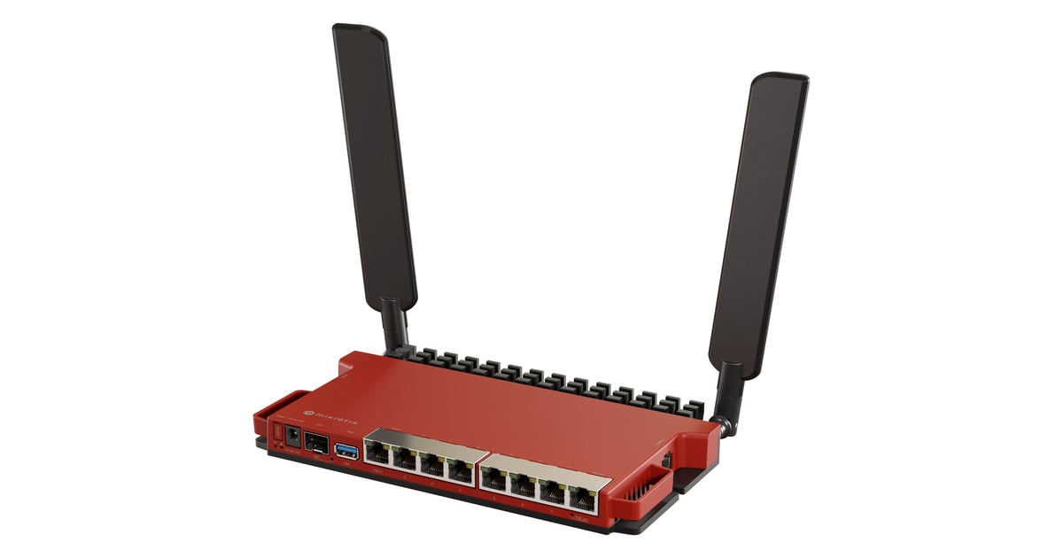 MikroTikL009UiGS-2HaxD-IN router  (Donkerrood, Qualcomm IPQ-5018 CPU, PoE, SFP, WiFi 6)