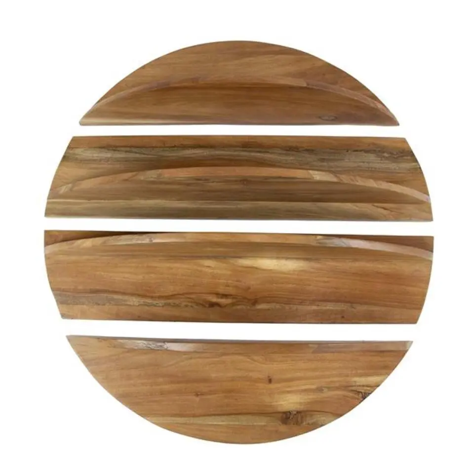 Hoyz Collection - Wandschap Set-4 Rond - Massief Margosa Naturel