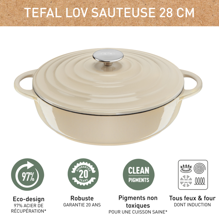 LOV Sauteuse 2 anses 28 cm Beige