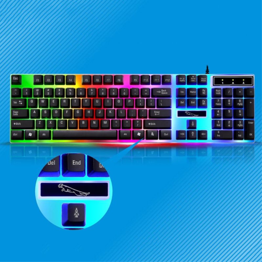 Mechanische Gaming Tastatur mit Hintergrundbeleuchtung (QWERTY)   USB Maus - Weiss