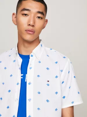 Camisa TH Monogram Regular de Manga Curta