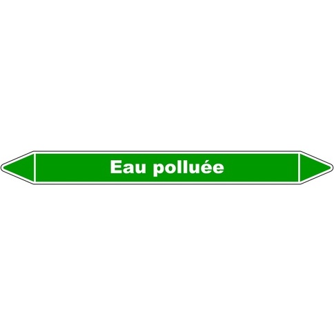 Marqueur de Tuyauterie - Eau Polluée - NFX 08-105 - Vinyle Laminé