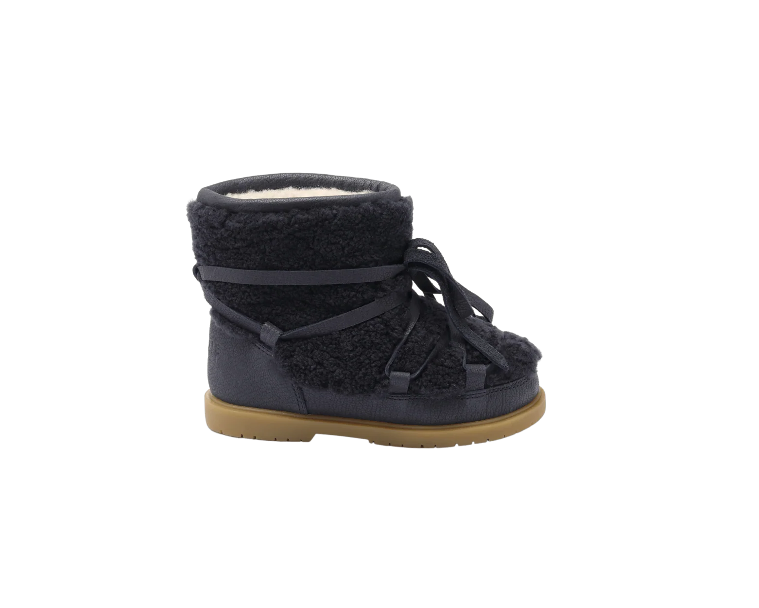 Cassia Boots | Navy Curly Sheep Wool