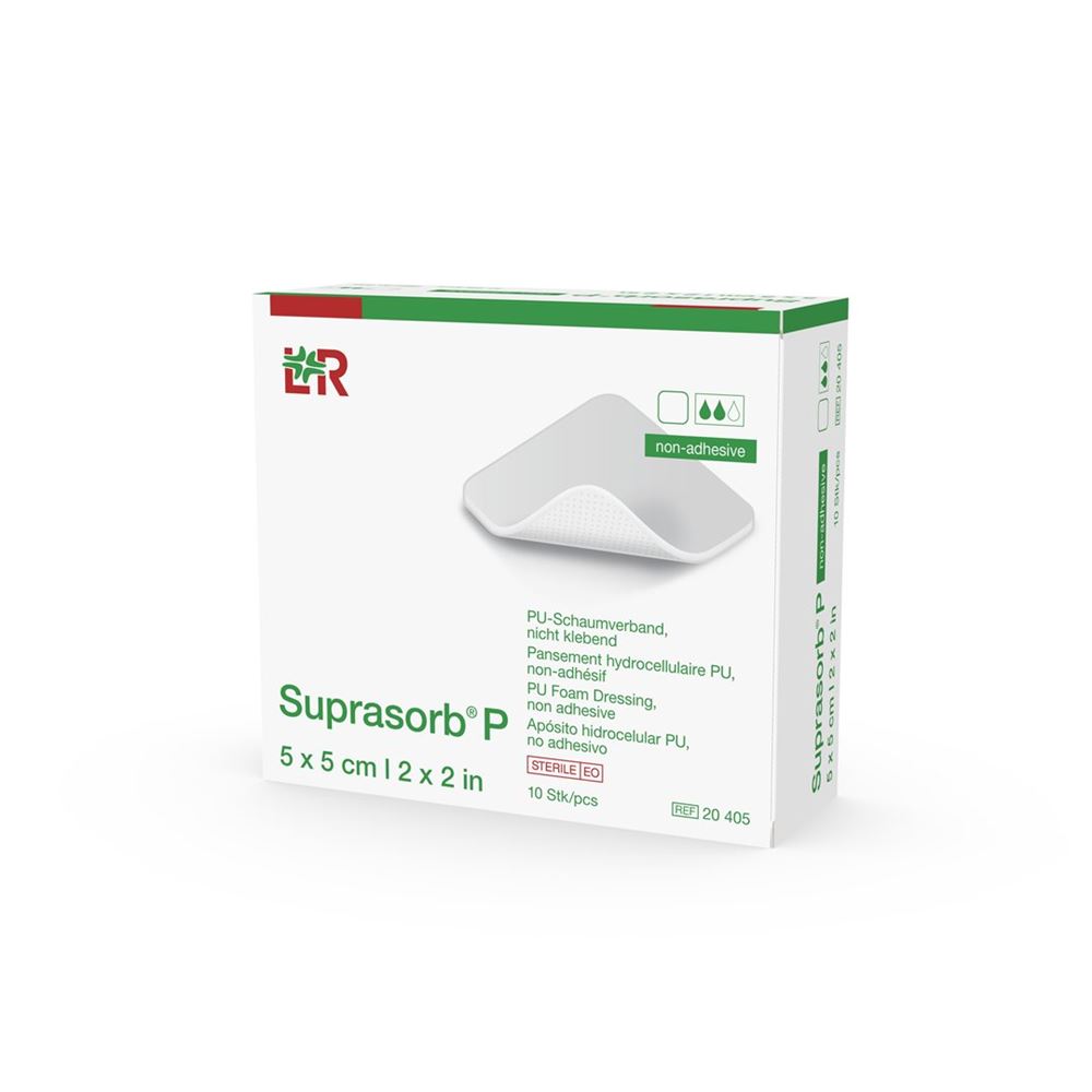 SUPRASORB Schaumverband<br>10 Stück, 5x5cm, nicht klebend