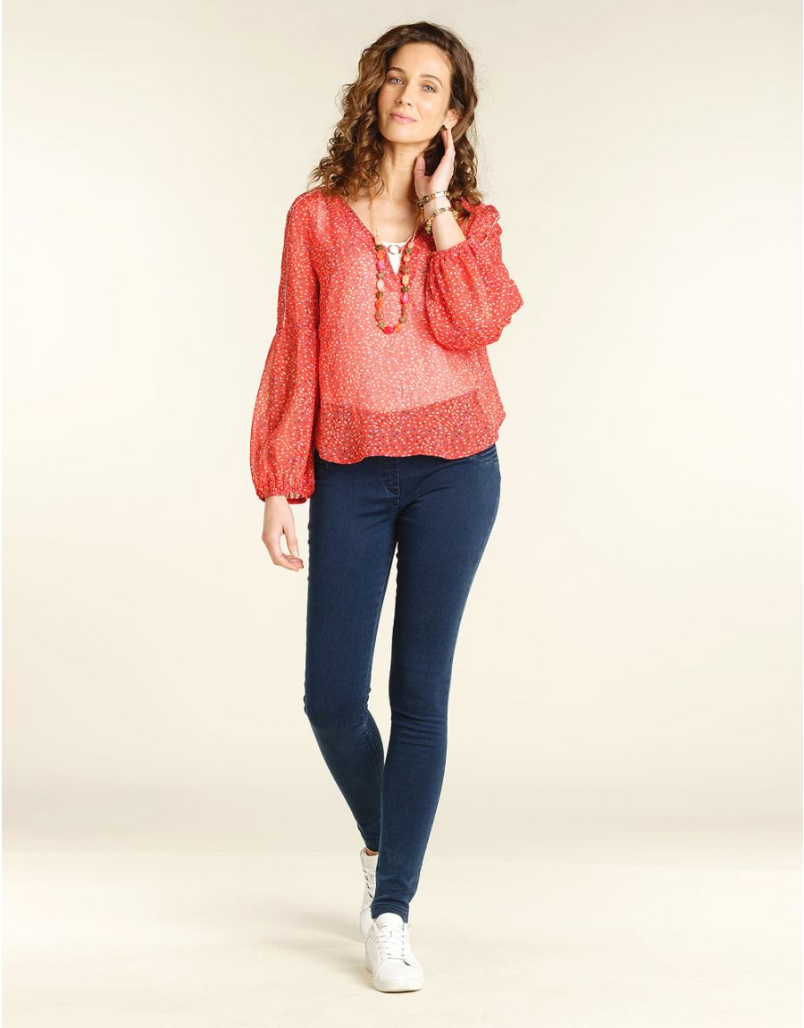 Blouse rouge en voile