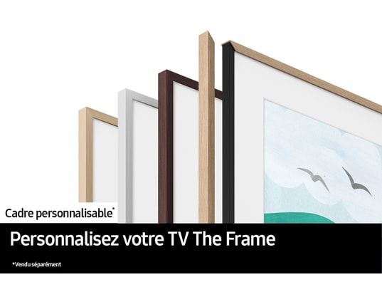 SAMSUNG - TV QLED 4K 138 cm TQ55LS03FA + VG-SCFA55WTCXC Blanc biseauté