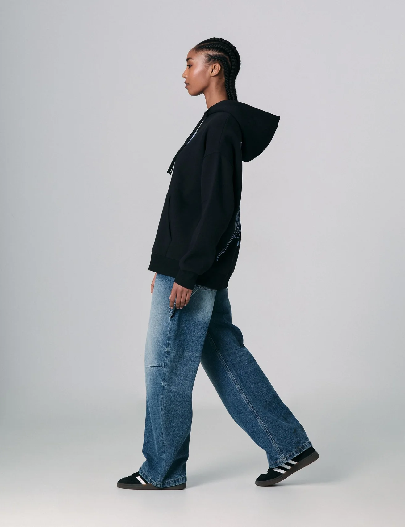 Jean skater taille basse bleu