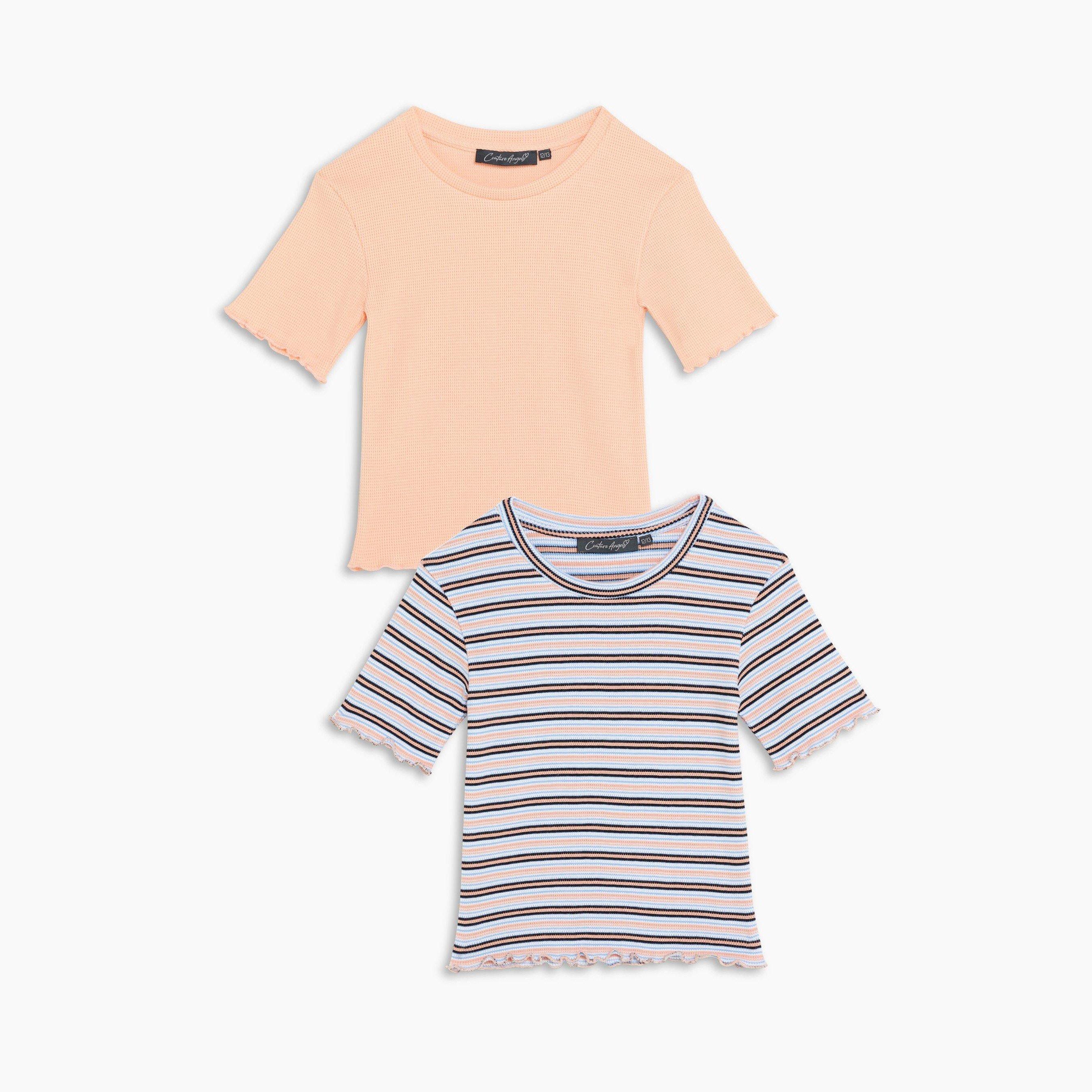 Couture Angels Couture Angels Teen Girls 2 Pack Ribbed Tops