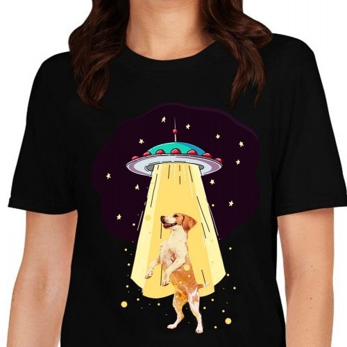 Camiseta feminina Mascochula, personalizada com o sequestro do seu animal de estimação preto.