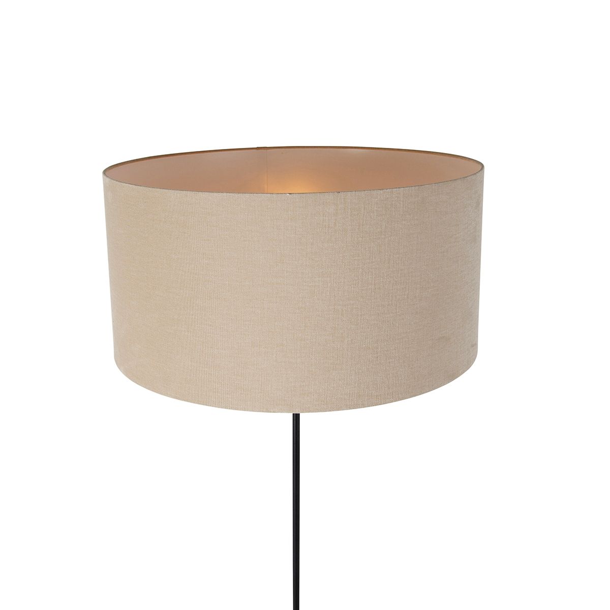 Vloerlamp zwart verstelbaar met kap lichtbruin 50 cm - Parte