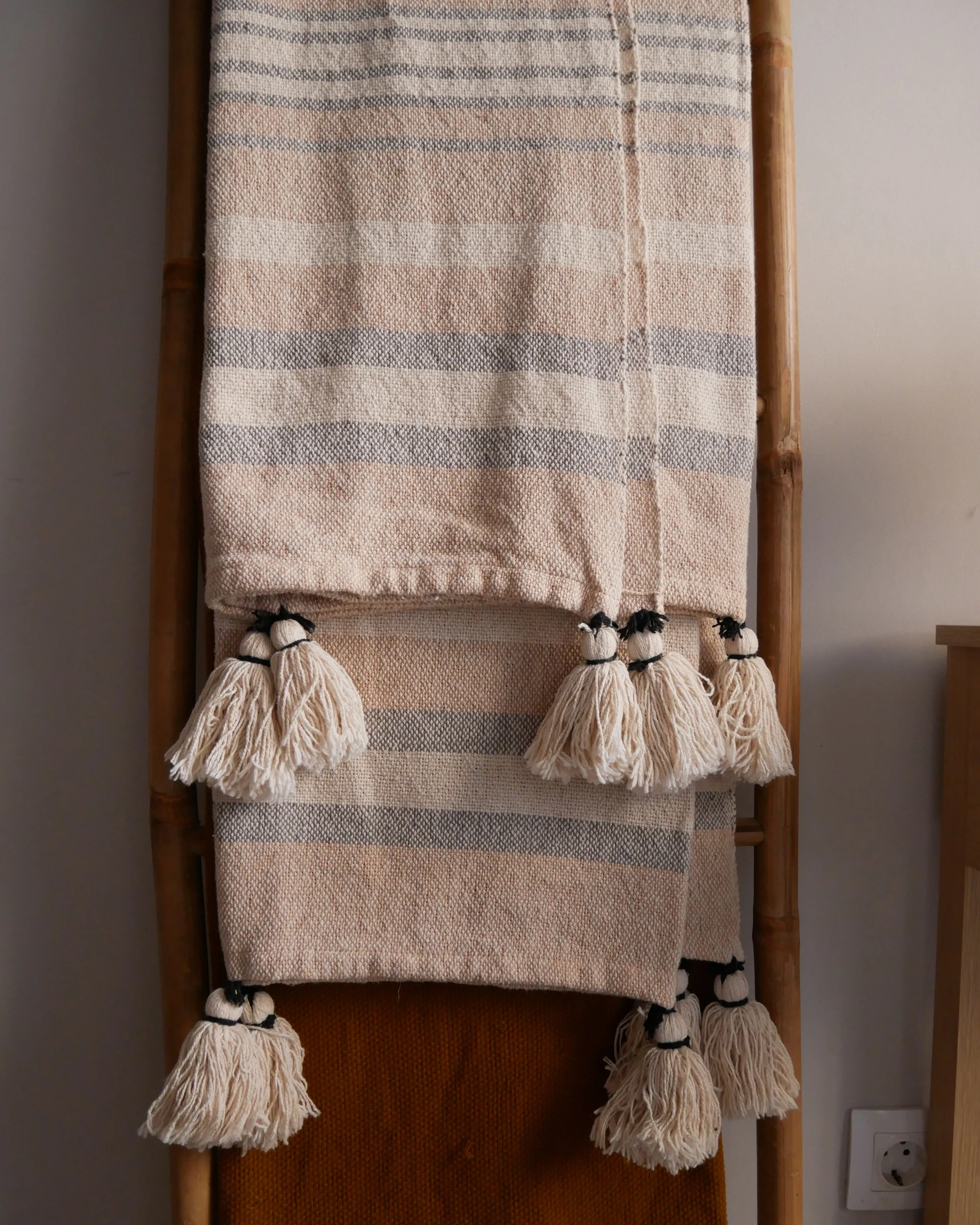 Plaid YARSELI Katoen 130 x 170 cm Beige