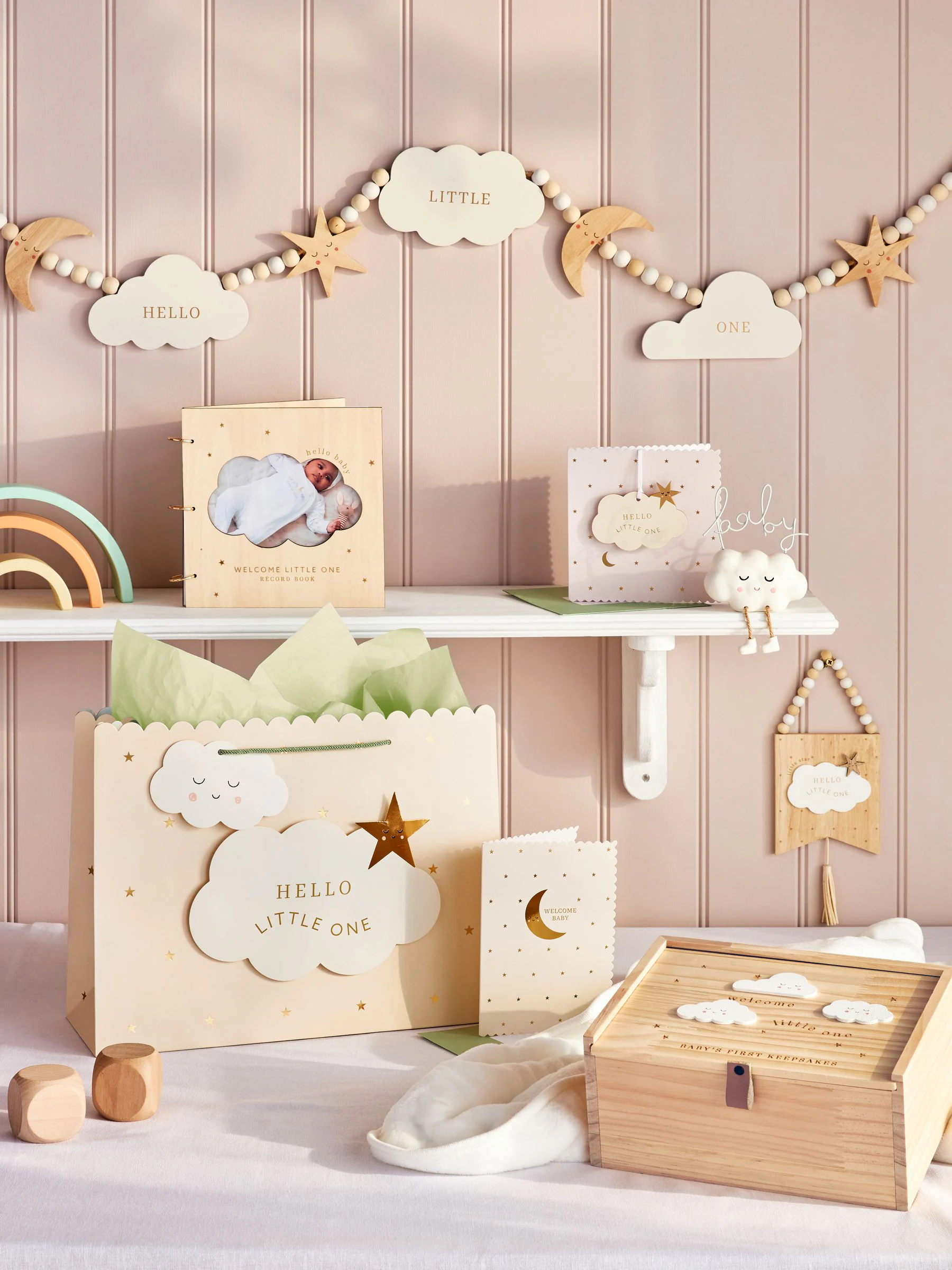 New Baby Cloud Wooden Keepsake Box