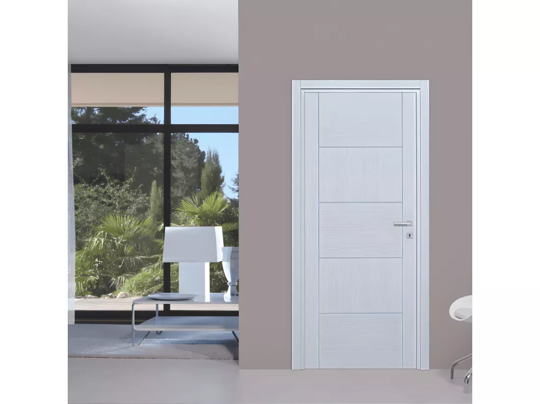 Bloc-porte pose fin de chantier collection Premium Casoar, H.204 x l.83 cm, aspect chêne blanc, réversible