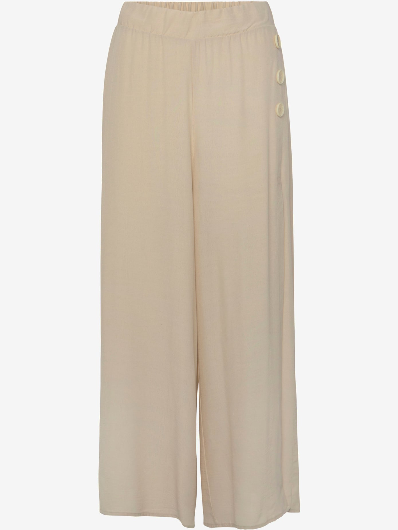 Pantalon bords-côtes lisses avec élastique au dos