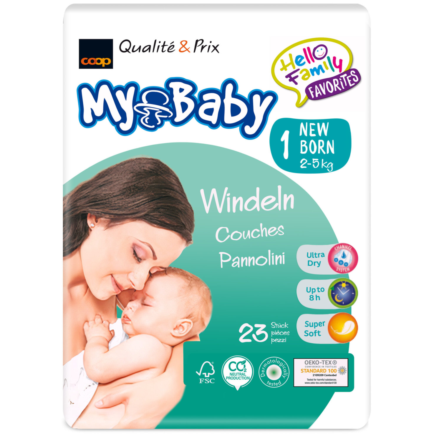 My Baby Windeln Grösse 1 Newborn, 2-5kg, 23 Stück
