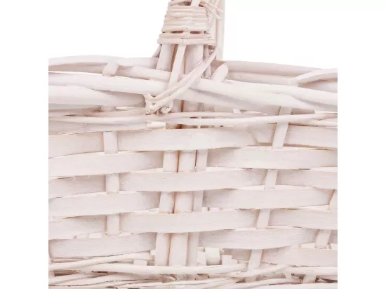 Set de 3 paniers en osier doublés blancs