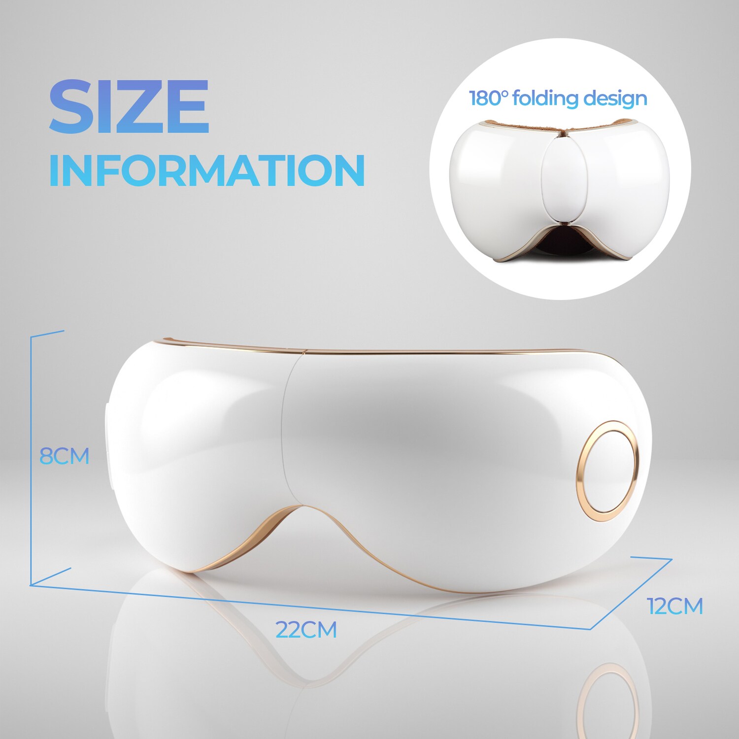 Aspria Augenmassagegerät mit Wärme Vibration Kompression, LED-Anzeige, 5 Modi, Musik, wiederaufladbar, Eye Massager Augenbrille für überanstrengte Augen, Geschenk für Frauen Männer Freunde Familie