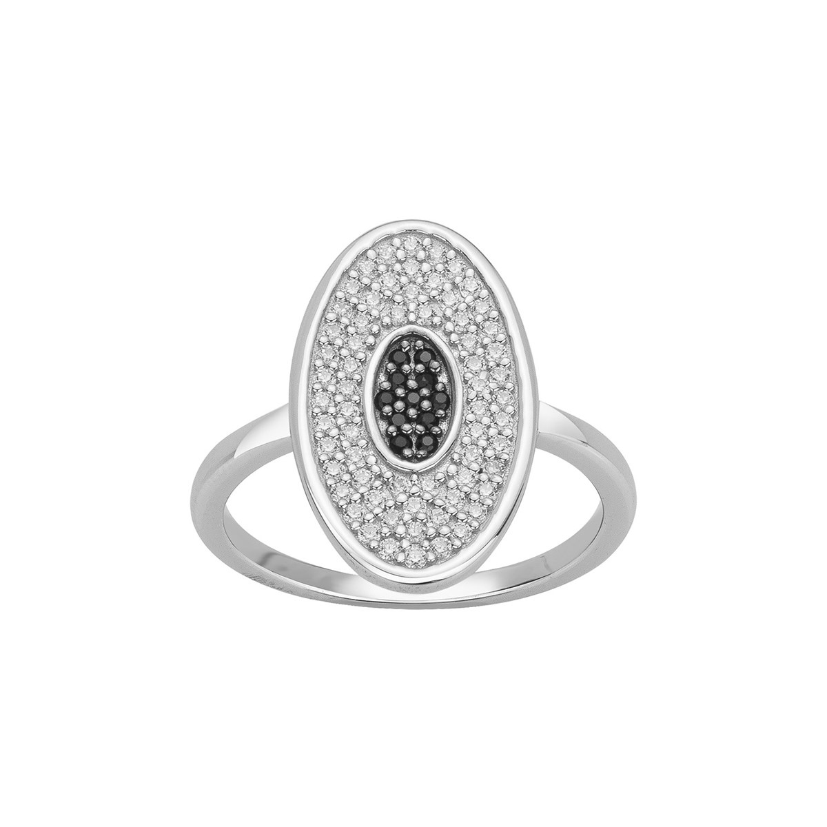 Bague en Argent avec oxyde de zirconium noir