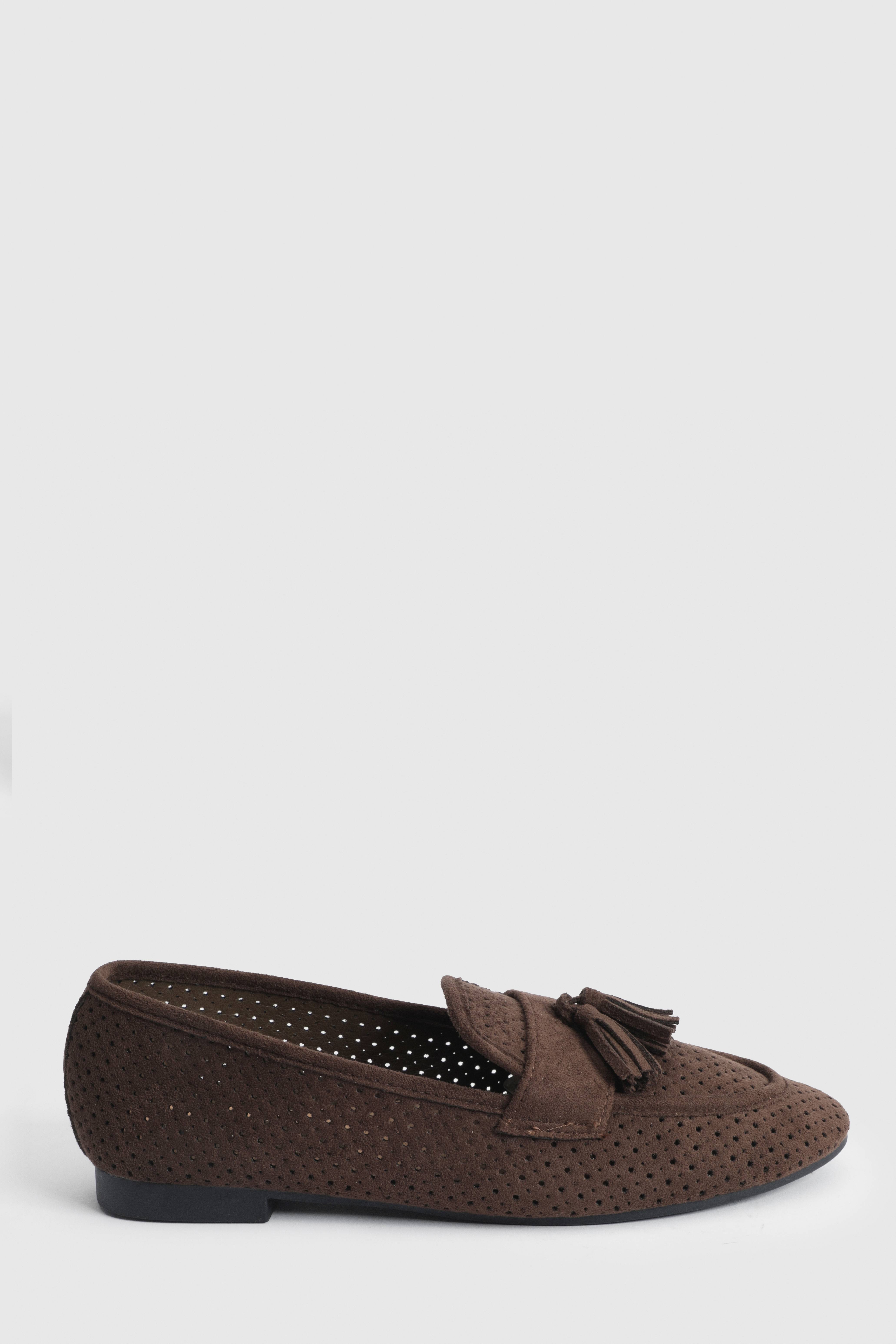 Oasis Mocassins Souples Carmen En Synthétique Ajourée À Pompons