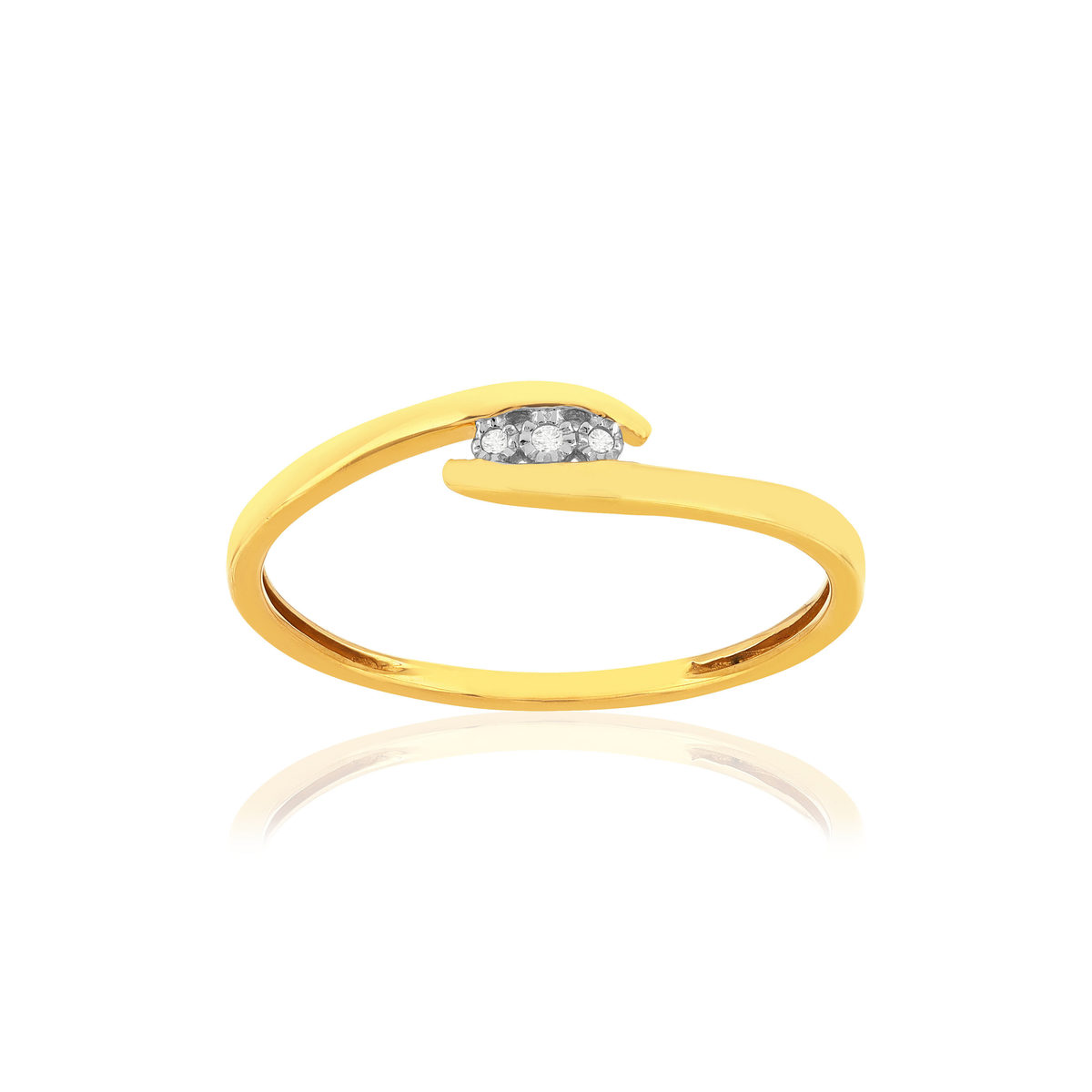 Bague or 375 2 tons diamants