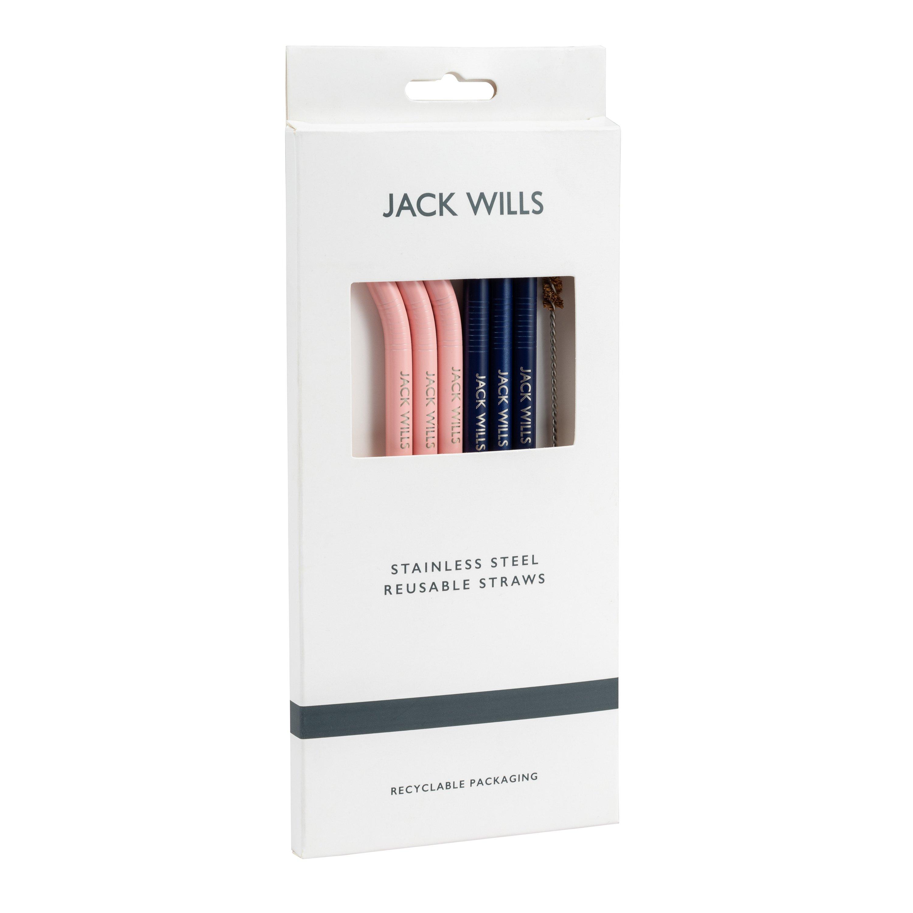 Jack Wills Reusable Stainless Steel Straws