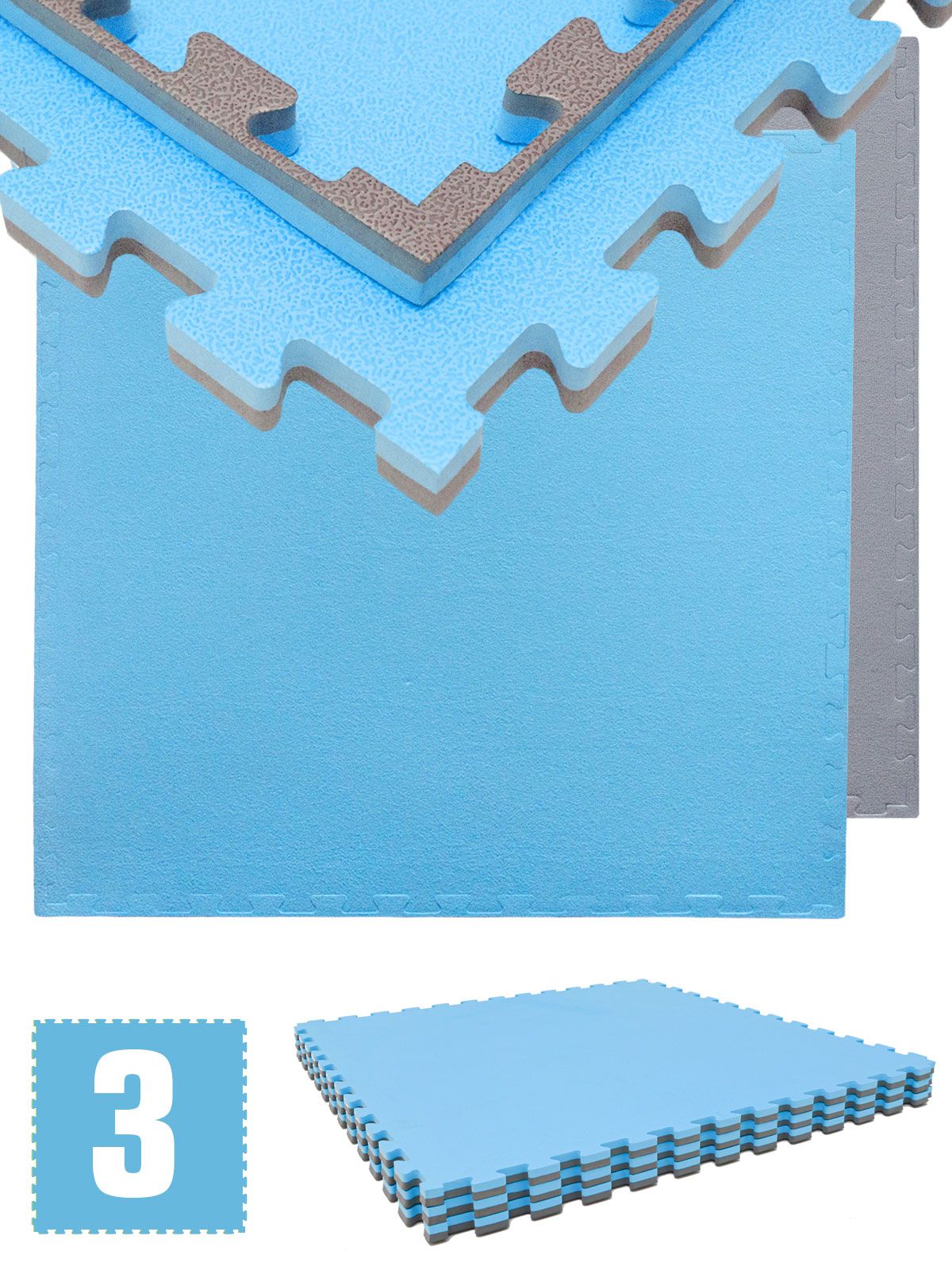 eyepower Fitnessmatte 3er Set 90x90x2 cm