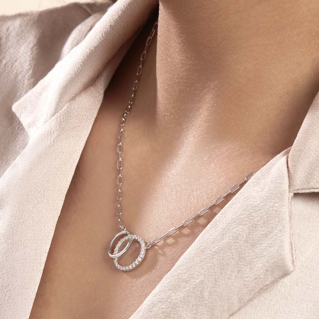 Collier Isabel Argent Blanc Oxyde De Zirconium