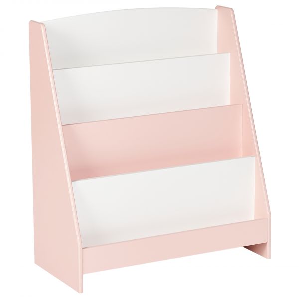 Beliani Estante de 4 Níveis em Madeira e Mdf Rosa Pastel