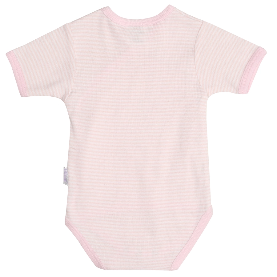 Liliput Kurzarm-Wickelbody rosa geringelt