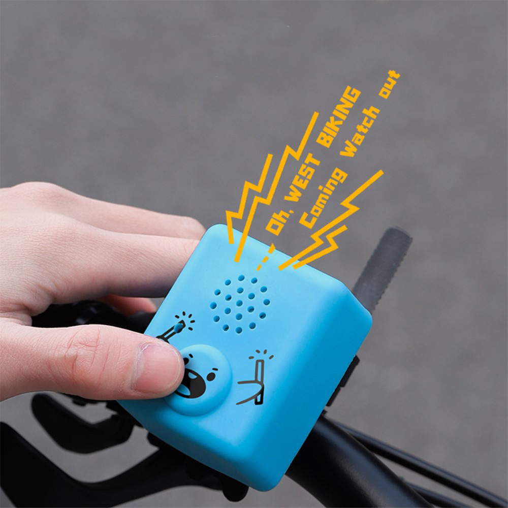 Elektrische Velo Glocke Personalisierbare Fahrrad Klingel Gravel Bike Hupe mit Aufnahmefunktion (Batteriebetrieben) - Blau