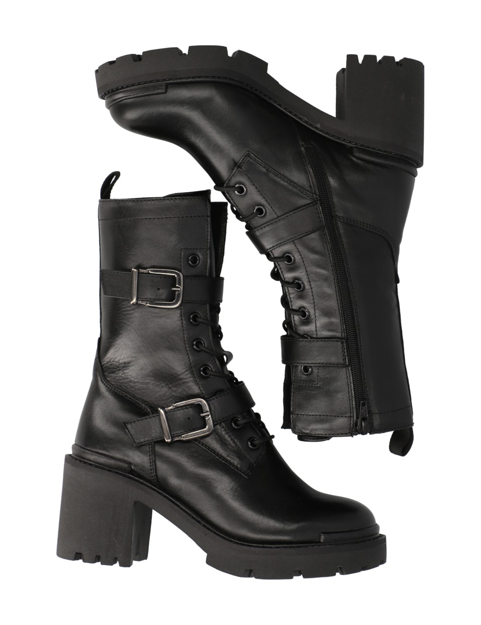 Glattleder Schnürstiefelette