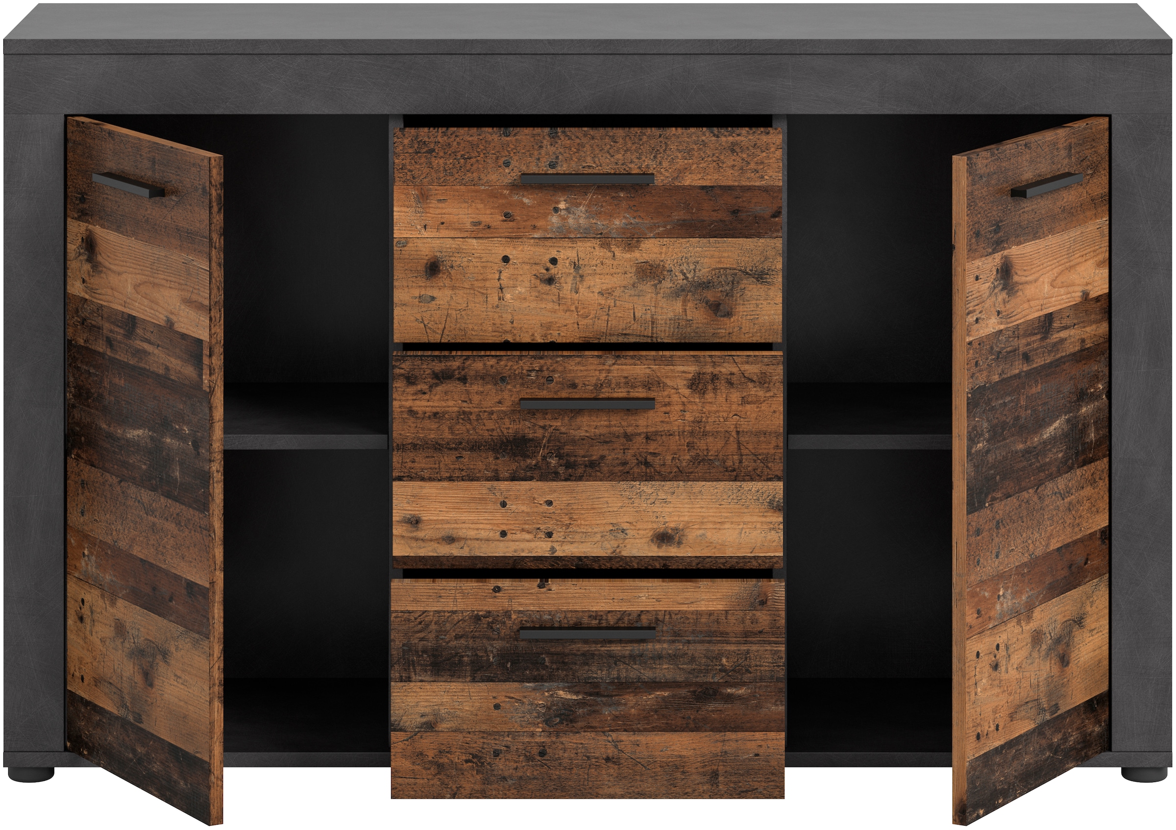 INOSIGN Sideboard »Aosta, Breite 125 cm, in verschiedenen Farbausführungen« mit 2 Türen und 3 Schubkästen, Wohnzimmer, Kommode, Schrank