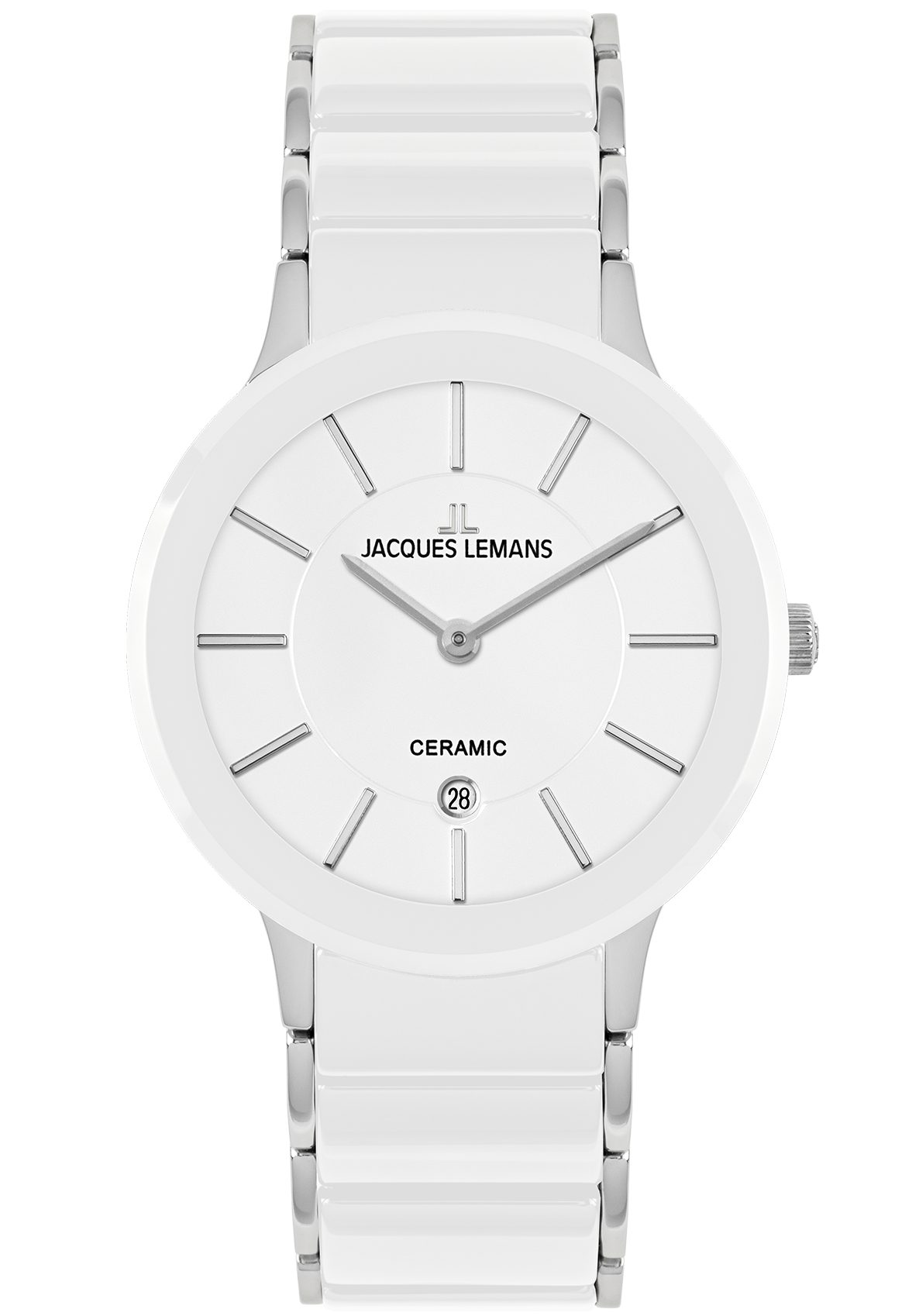 Jacques Lemans Unisex Dublin HighTech Ceramic weiß 1-1855B
