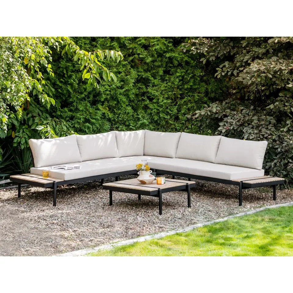 BELLARIVA - Loungeset 5-zits - Gebroken wit - Eucalyptus hout
