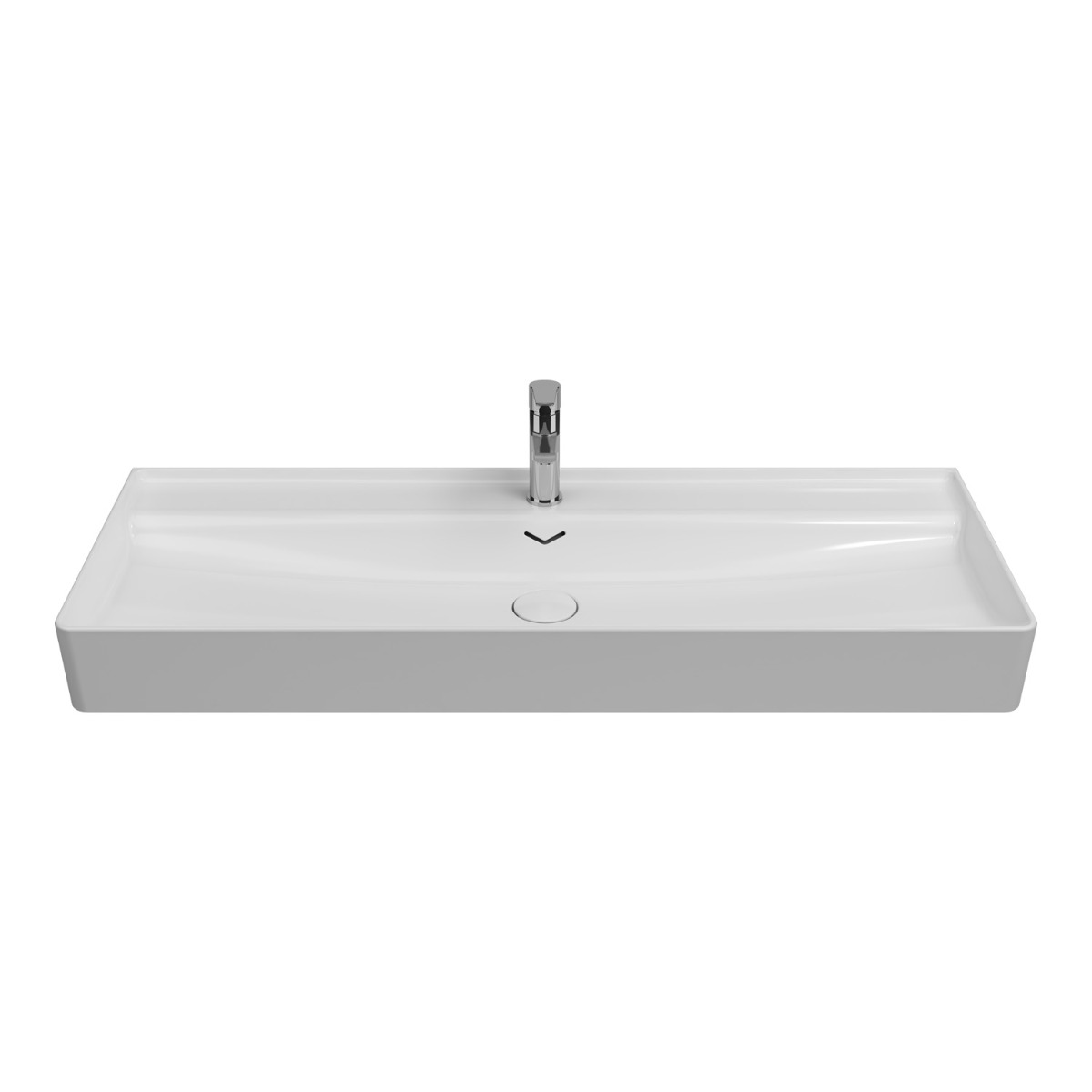 Isvea Vea opbouw wastafel met kraangat 120cm wit glans