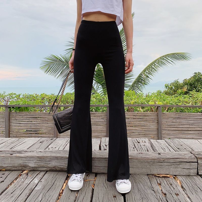 LIVIE - Hoge taille effen bootcut broek