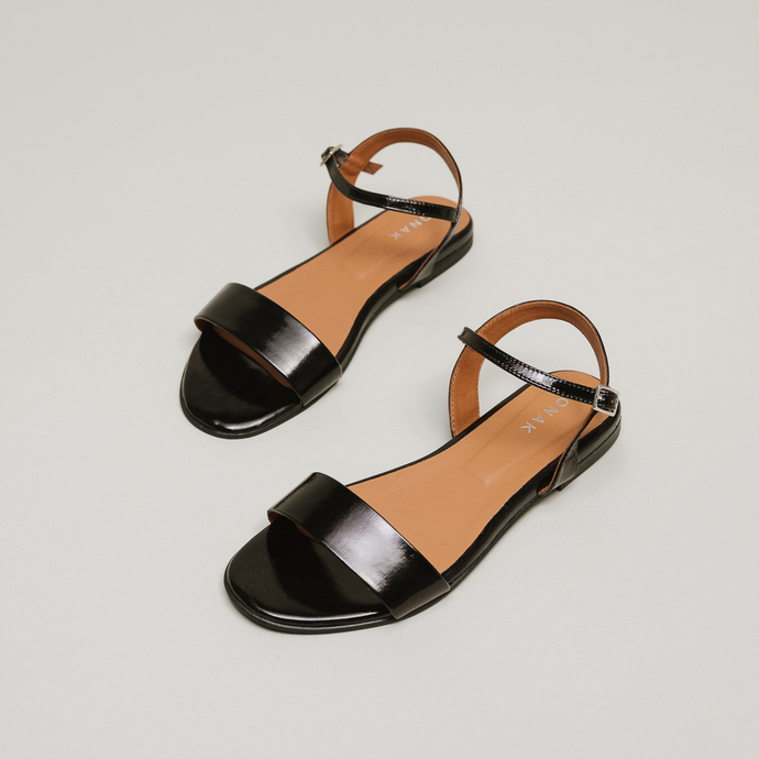 Sandales  en vernis noir