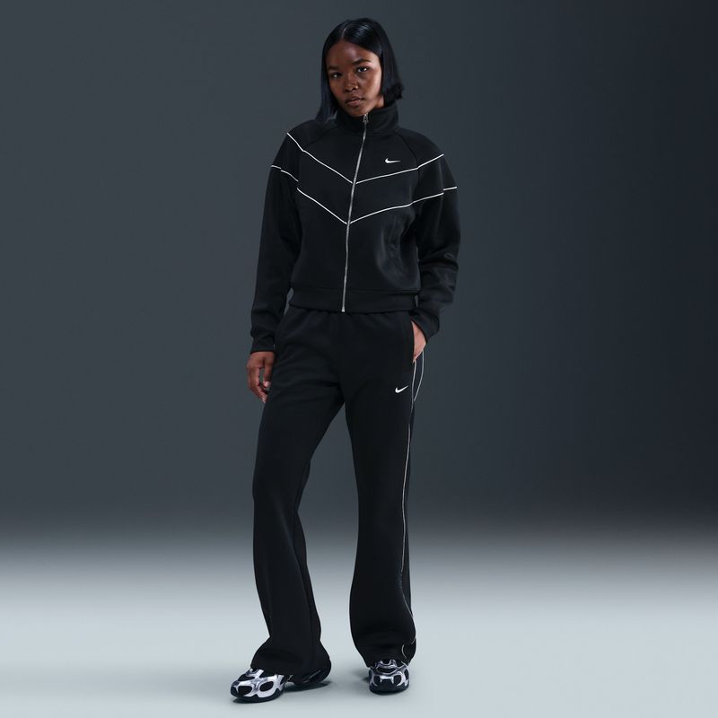 Nike Windrunner aansluitende knit damesbroek met halfhoge taille - Zwart