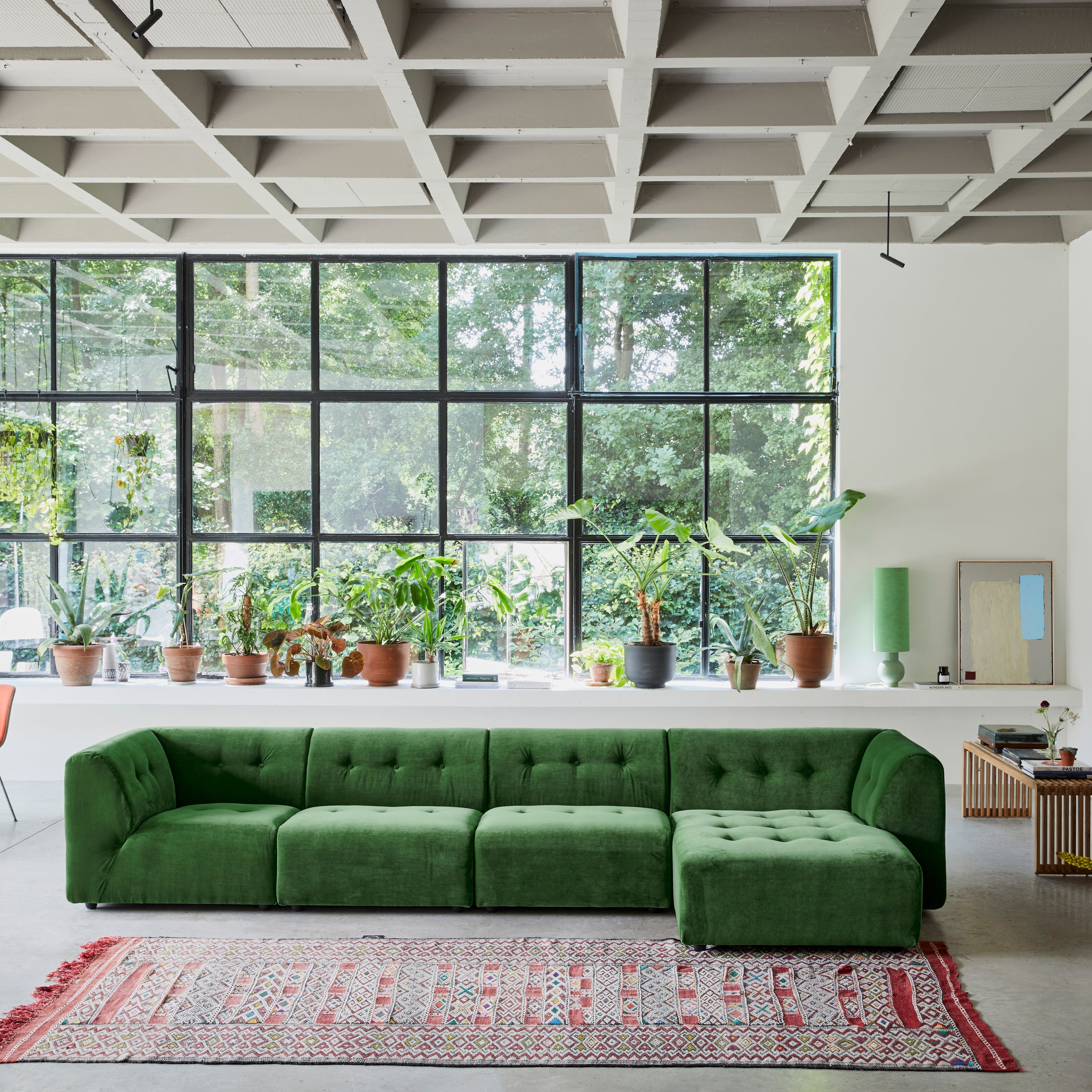 HKliving Vint Bank Element - Middenstuk - Royal Velvet - Groen