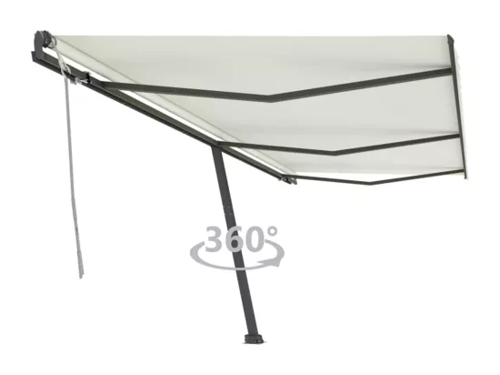 Auvent manuel rétractable sur pied 600x300 cm Crème