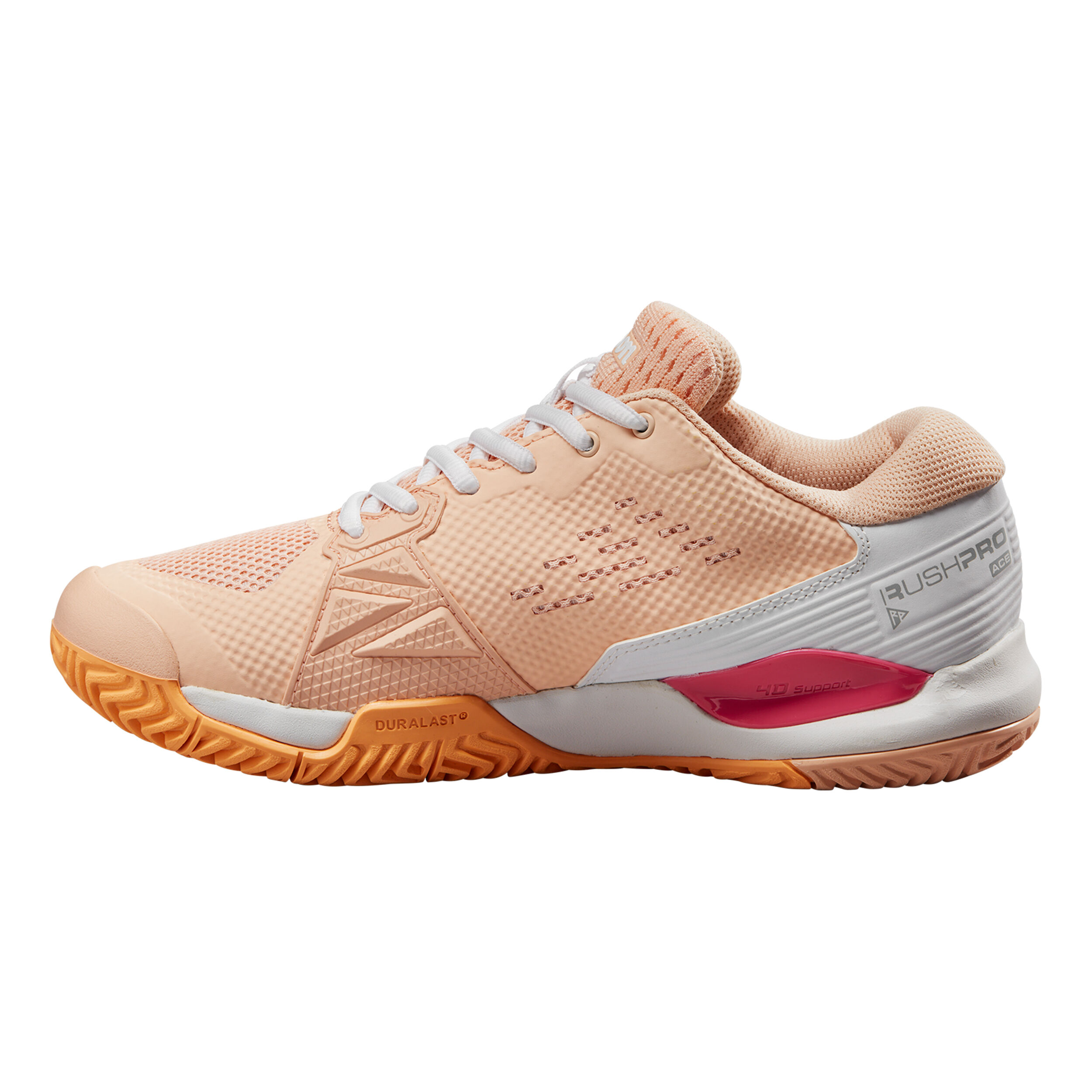 Wilson Rush Pro ACE AC Chaussures Toutes Surfaces Femmes - Abricot, Blanc