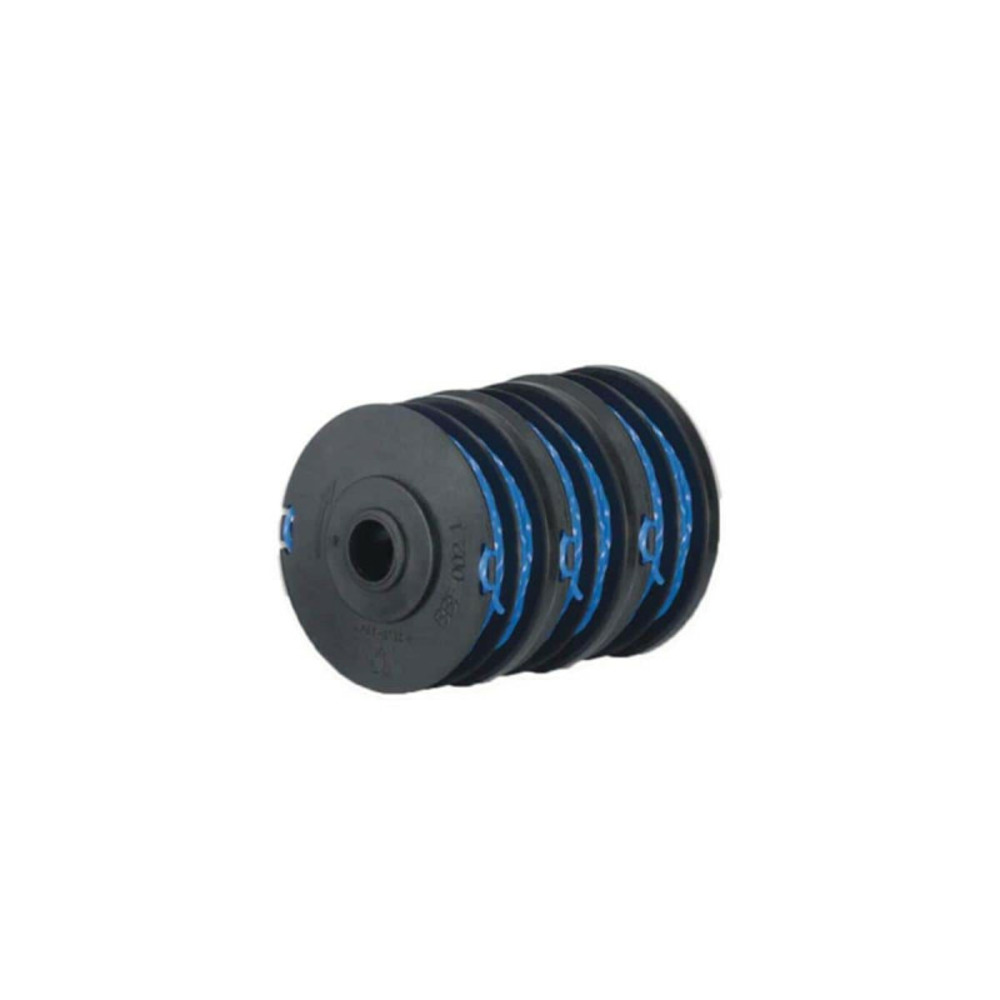 Lot de 3 bobines double fil ryobi diamètre 1.65mm pour coupe-bordures électriques rac123