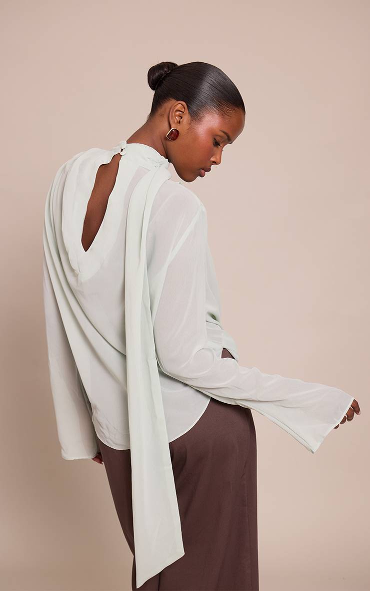 Crème Top À Col Bénitier Extrême Double Couche Slinky Imprimé Léopard