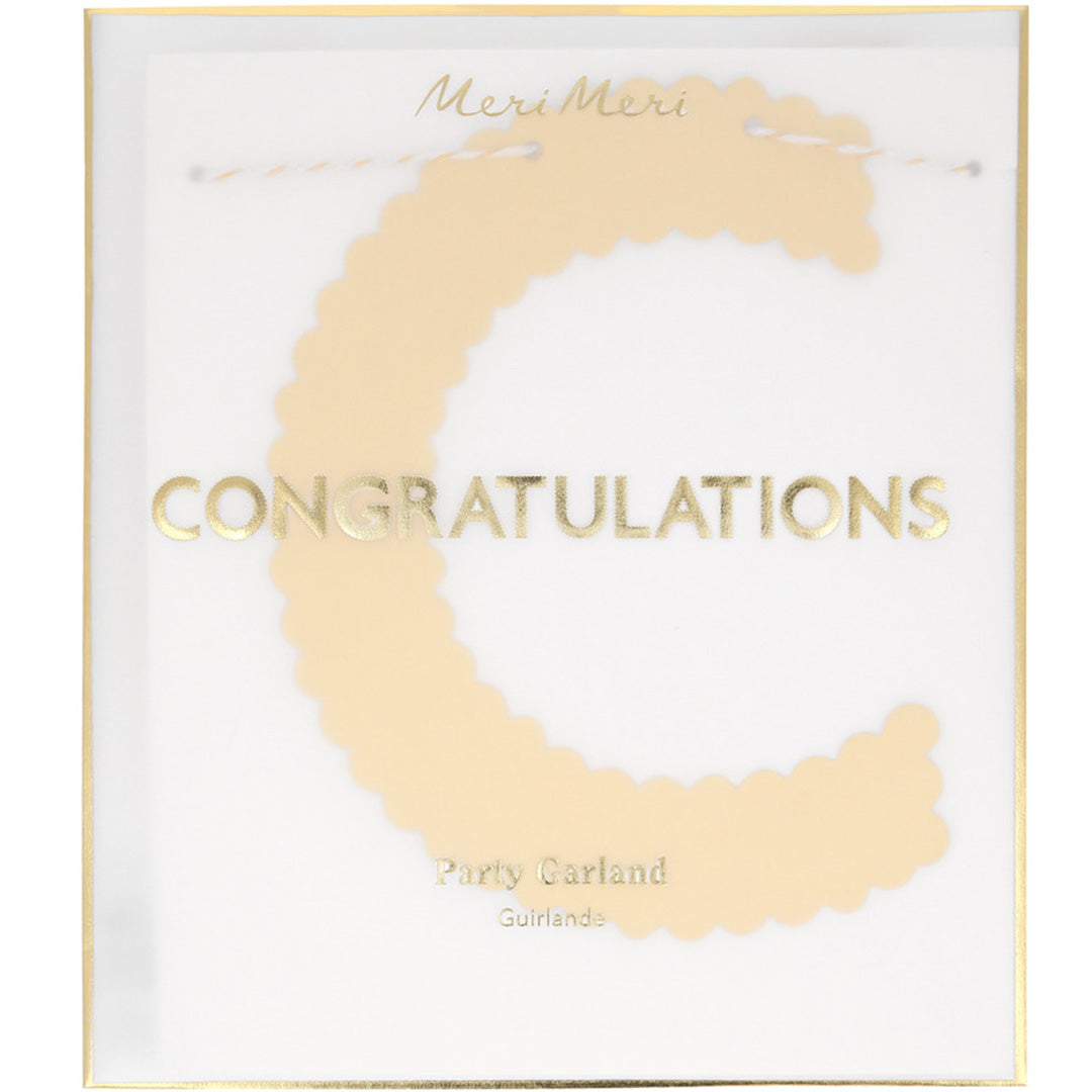 Meri meri slinger congratulations - goud